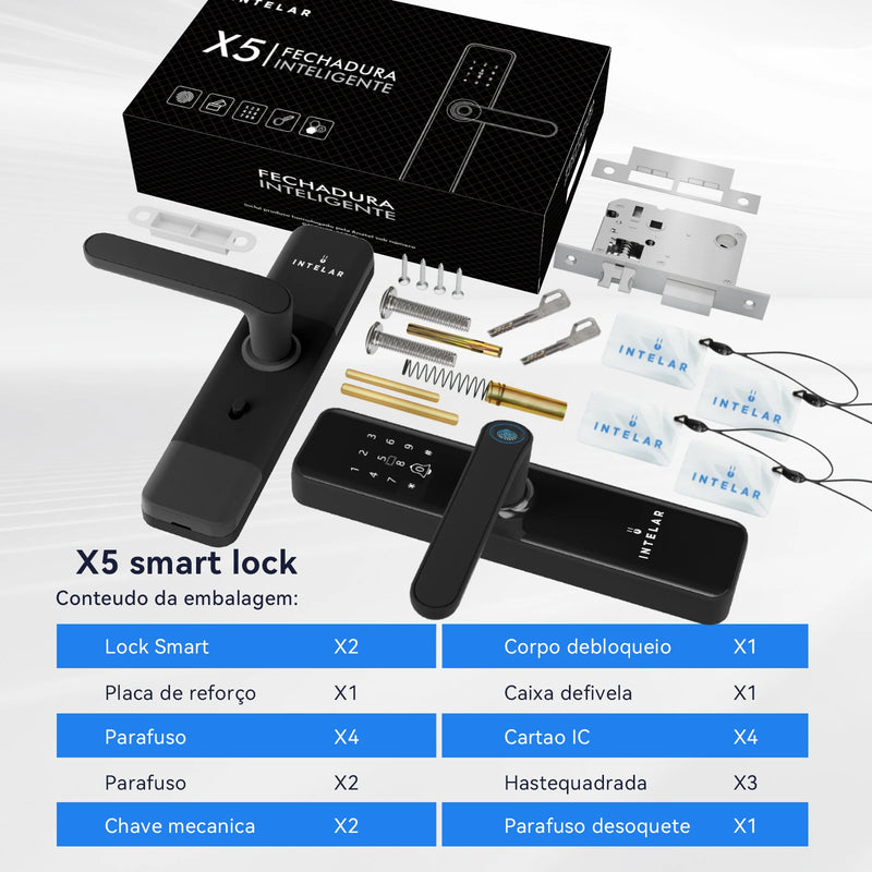 Fechadura digital com WiFi, biometria e múltiplas formas de desbloqueio. Segurança e praticidade!